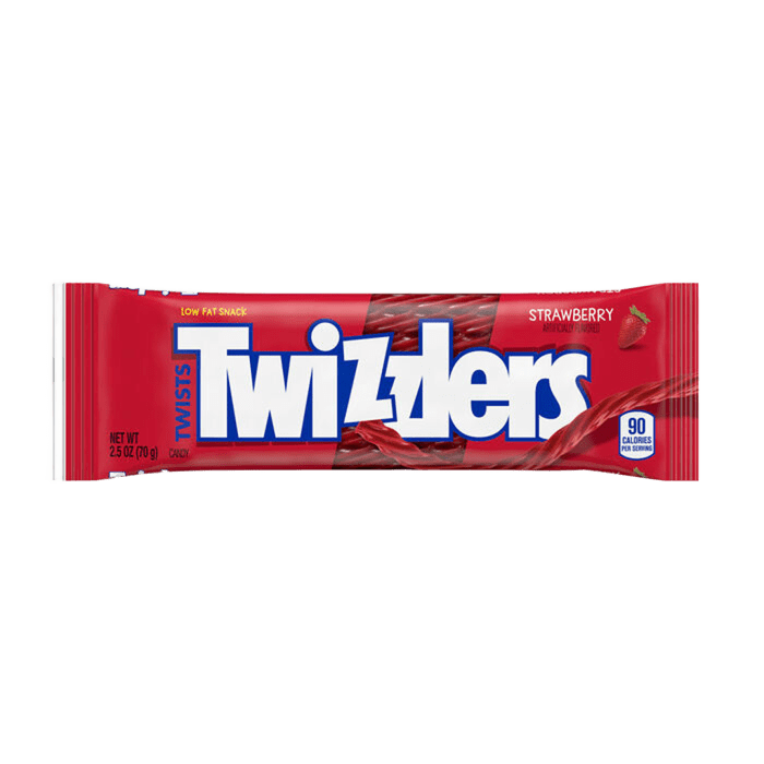 TWIZZLERS Twists Paquetes de caramelos estilo regaliz con sabor a fresa, 2.5 oz (18 unidades)