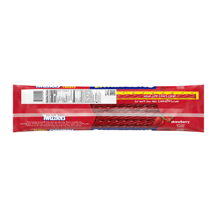 TWIZZLERS Bolsa de dulces de fresa extralarga con giros más grandes del mundo de 25 oz