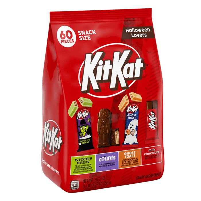 Kit Kat® Surtido de dulces de Halloween, tamaño snack, bolsa de 897 g (60 unidades)