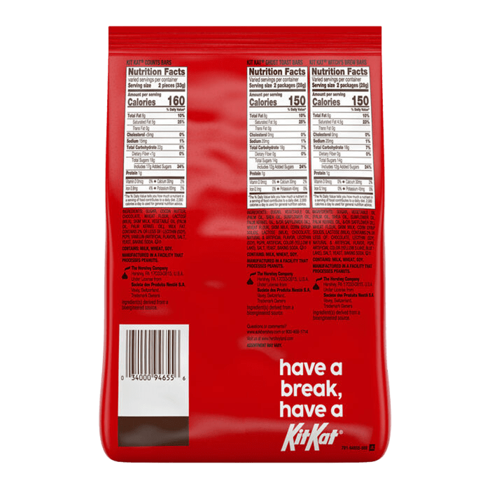 Kit Kat® Surtido de dulces de Halloween, tamaño snack, bolsa de 897 g (60 unidades)
