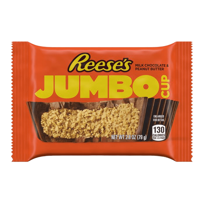 Paquete de dulces Jumbo Cup de chocolate con leche y mantequilla de maní de REESE'S, 2.8 oz (24 unidades)