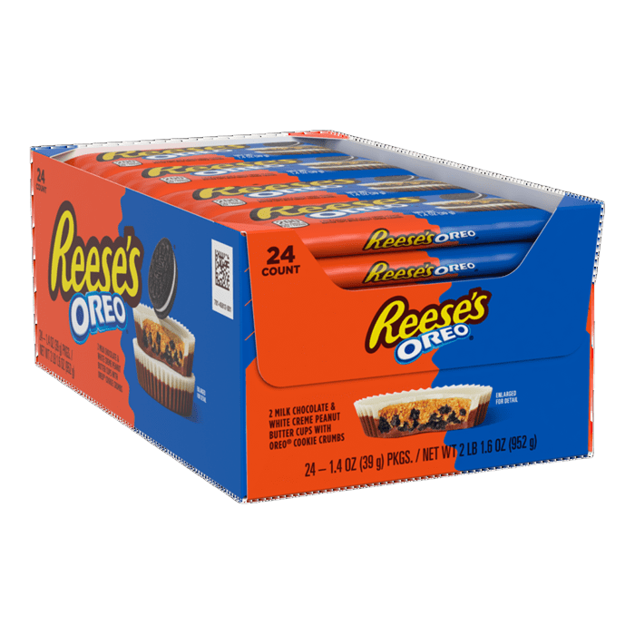 Miniaturas OREO® de REESE'S, chocolate con leche y crema blanca, paquete de 24 dulces para compartir