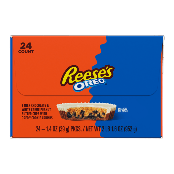 Miniaturas OREO® de REESE'S, chocolate con leche y crema blanca, paquete de 24 dulces para compartir